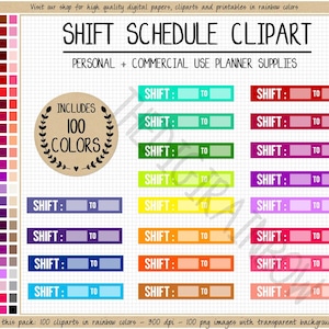 SALE 100 SHIFT SCHEDULE printable sticker work planner sticker work clipart shift time tracker Erin Condren Goodnotes Happy Planner clipart