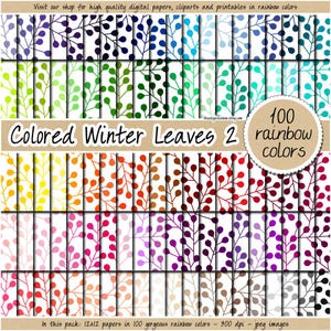 100 nahtlose Blätter digitales Papier druckbare florale Hintergründe Regenbogen Cliparts Winter scrapbook Blumen Tapete Druck Aufkleber
