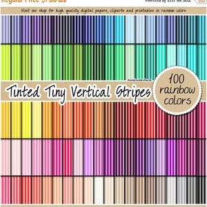 100 SEAMLESS tiny vertical stripes digital paper rainbow striped paper seamless pattern printable scrapbook paper stripe background