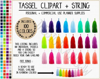 Verkauf 100 Quaste Clipart Quaste Aufkleber Regenbogen Pom Pom Girlande druckbare Girlande Clipart Erin Condren Planer Clipart helle Pastell Clip Art