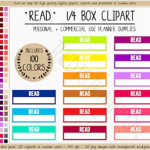 SALE 100 TO LESE Planer Aufkleber Viertel Box druckbare Planner Aufkleber Erin Condren Mambi Happy Planner Kommerzielle Nutzung Planer Clipart