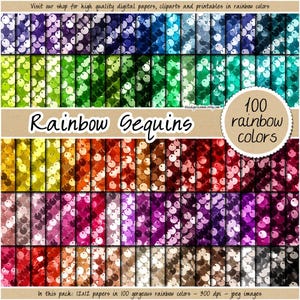 100 paillettes realistiche, carta digitale glitterata, texture glamour, stampabile, arcobaleno, album, stampa di lusso, uso commerciale, sfondo a sublimazione.
