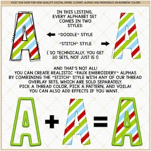 Christmas Doodle Alphabet Red and Green Plaid Letters Coquette Reindeer PNG sublimation Santa Hat Tree Sleigh Stocking Candy Cane clipart image 7