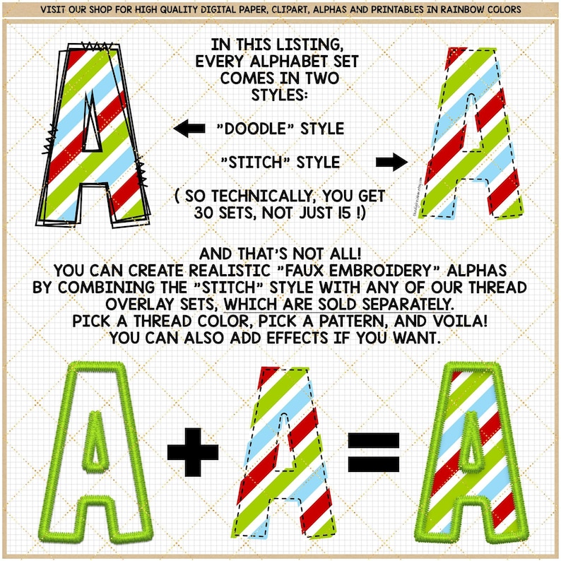 Christmas Doodle Alphabet Red and Green Plaid Letters Coquette Reindeer PNG sublimation Santa Hat Tree Sleigh Stocking Candy Cane clipart image 7
