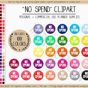 SALE 100 NO SPEND digital sticker ban island clipart save money printable Erin Condren finances Goodnotes savings tracker Happy Planner