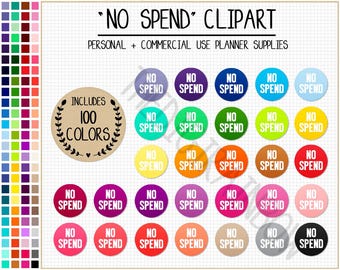 SALE 100 NO SPEND digital sticker ban island clipart save money printable Erin Condren finances Goodnotes savings tracker Happy Planner