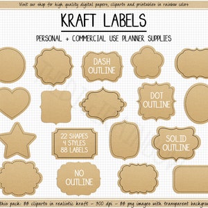 24x Handcrafted Kraft/Craft Handmade Made By /Sewing Stickers/Labels 40mm