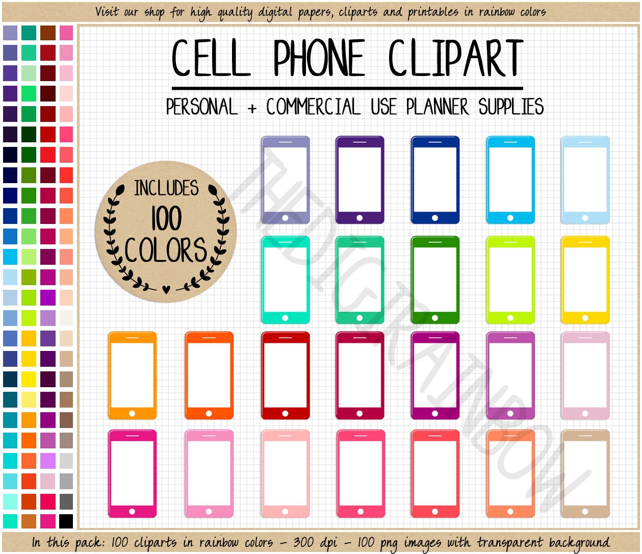 sale 100 iphone clipart iphone stickers cell phone planner etsy