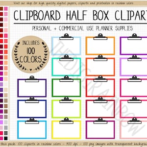 VERKOOP 100 KLEMBORD clipart regenboog klembord planner stickers klembord afdrukbare stickers terug naar school clipart leraar planner stickers