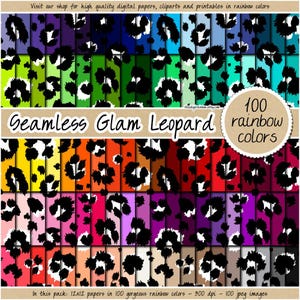 100 NAADLOZE luipaardprint digitaal papier regenboog luipaardpatroon safari achtergrond dierenprint cheetah achtergrond 12 x 12 pastel neutraal helder
