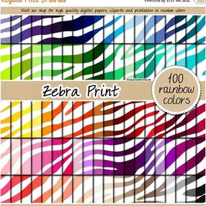 100 papier numérique zèbre papier arc-en-ciel safari animal print kit de scrapbooking motif imprimable 12 x 12 pastel neutre lumineux foncé instantané