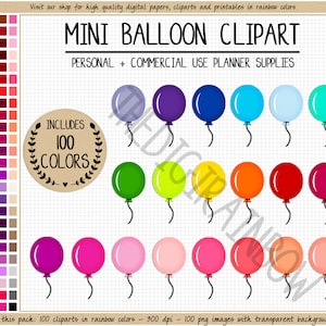 SALE 100 Ballon druckbare Aufkleber Regenbogen Ballon Clipart Party Planer Aufkleber Feier Aufkleber Geburtstag Erinnerung Erin Condren Goodnote