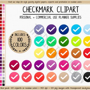 SALE 100 CHECKMARK stickers checkmark clipart done icon clipart rainbow checkmark icon school sticker pretty stickers planner graphics ECLP