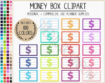 SALE 100 FINANCES digital planner sticker money spending clipart saving tracker rainbow budgeting box Erin Condren Goodnotes Happy Planner