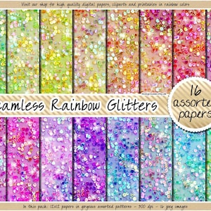 VERKOOP naadloze glitter digitaal papier iriserende glitter achtergrond sprankelend patroon holografische clipart glamour glinstering textuur regenboog achtergrond
