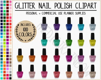 SALE 100 NAIL POLISH clipart glitter nail polish planner stickers makeup stickers rainbow cosmetics sticker makeup clipart beauty clipart