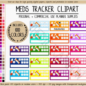 SALE 100 PILL tracker sticker meds schedule tracker vitamin intake digital planner sticker prescription bottle RX Erin Condren Goodnotes