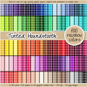 100 tinted houndstooth digital paper rainbow digital paper seamless digital paper hounds tooth pattern pastel clipart neutral dark