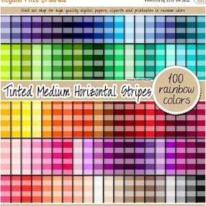 100 SEAMLESS tinted medium horizontal striped digital paper stripe digital paper seamless background printable paper rainbow scrapbook