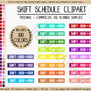 VERKOOP 100 SHIFT SCHEDULE afdrukbare sticker werkplanner sticker werk clipart shift time tracker Erin Condren Goodnotes Happy Planner clipart