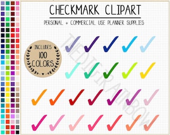 SALE 100 CHECKMARK stickers checkmark clipart done icon clipart rainbow checkmark icon school sticker pretty stickers planner graphics ECLP