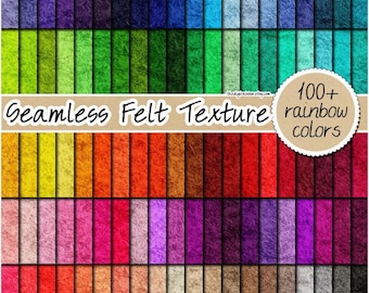 Papel digital 100% fieltro sin costuras con textura realista de fieltro, tela de lana, patrón de relleno de vellón arcoíris, fondo navideño imprimible para scrapbooking