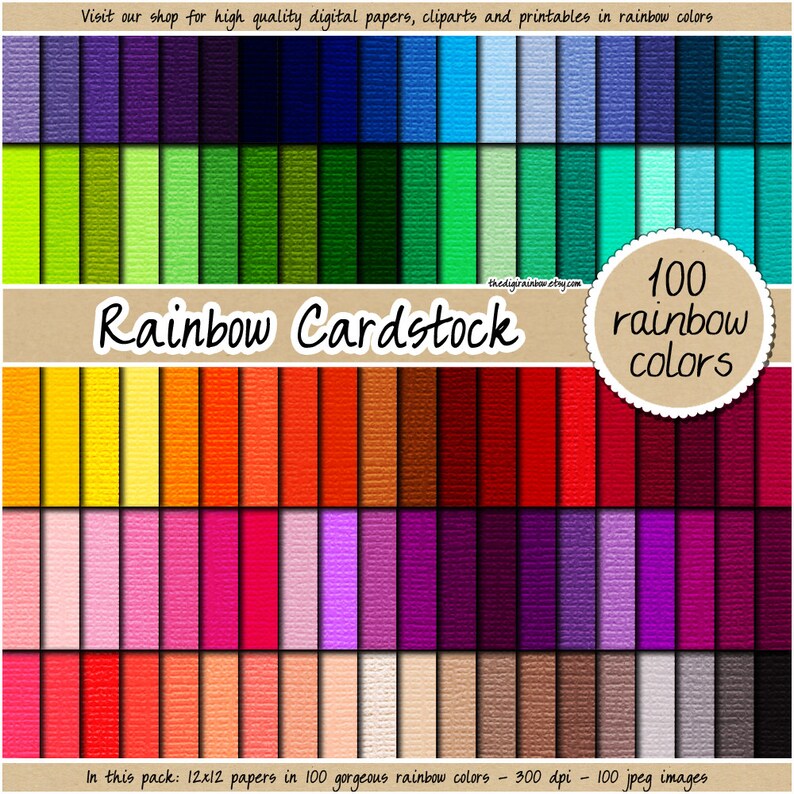 sale 100 cardstock digital paper rainbow cardstock texture
