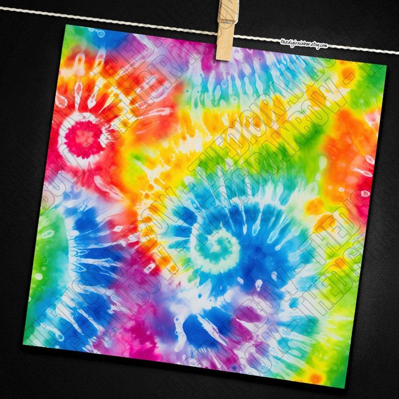 SEAMLESS rainbow tie dye digital paper shibori sublimation background bright bleach wash watercolor pattern printable pastel psychedelic 60s image 3