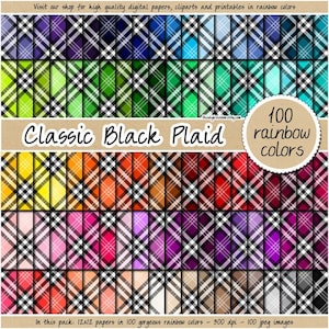 100 plaid digital paper seamless rainbow fabric digital paper plaid pattern tartan digital paper scottish background pastel neutral bright