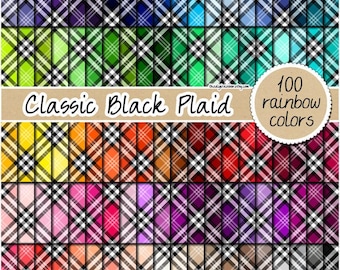 100 plaid digital paper seamless rainbow fabric digital paper plaid pattern tartan digital paper scottish background pastel neutral bright