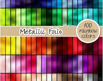 OFERTA 100 Papel digital metalizado arcoíris, papel digital metalizado oro rosa, clipart, fondo de papel imprimible, papel pastel, textura de papel plateado