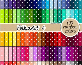 100 seamless rainbow polka dot digital paper polka dot clipart digital pattern printable scrapbook background pastel neutral bright dark