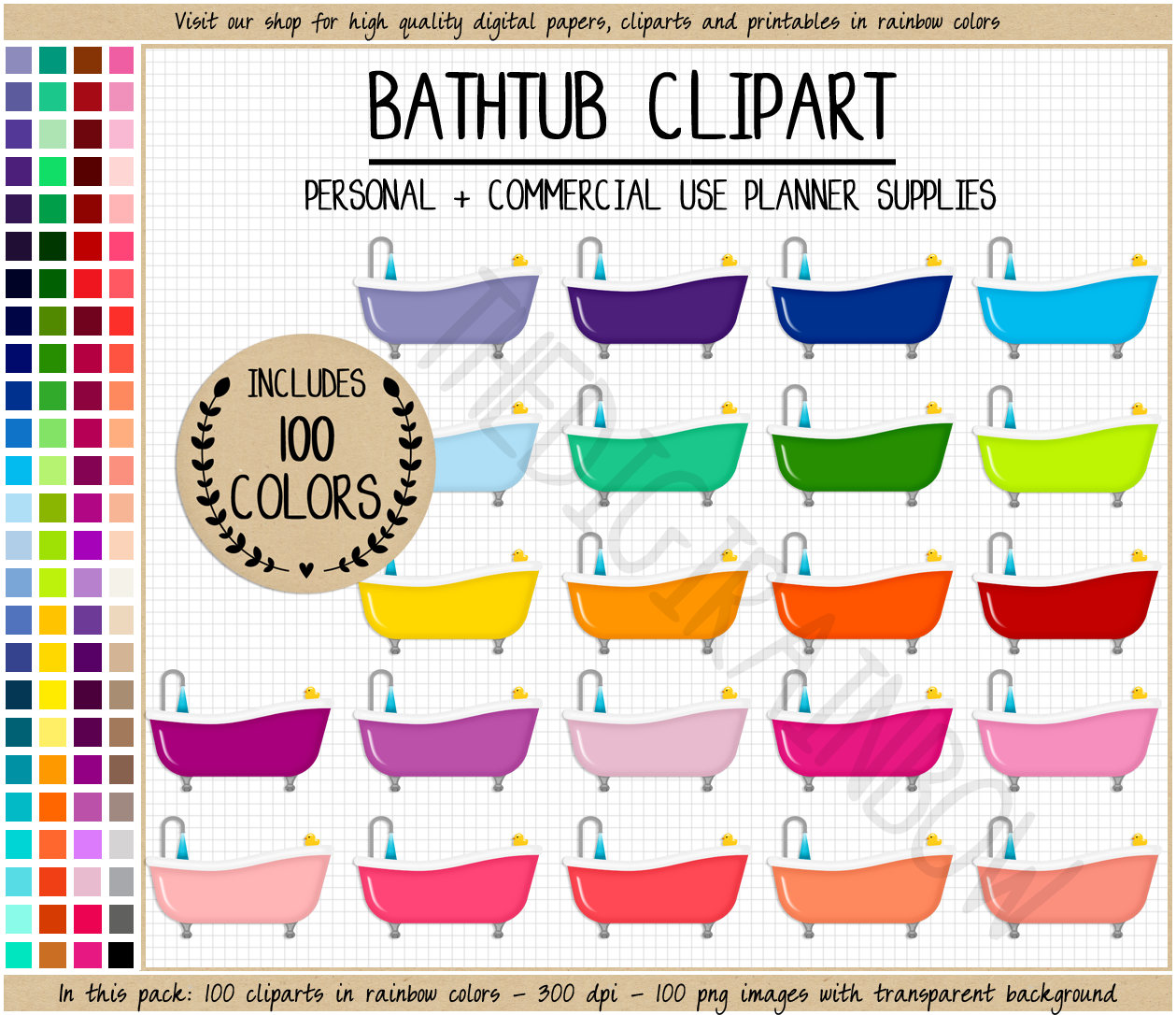 100 BATHTUB Clipart Bathtub Stickers Bath Tub Shower Clipart Etsy Canada