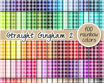 100 straight gingham digital paper seamless rainbow gingham pattern kitchen print fabric digital paper 12x12 bright colors pastel gingham