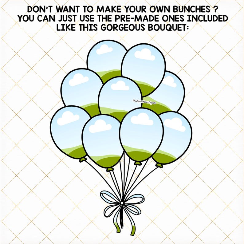 Balloon Canva Template Bundle, Editable Balloon Bunch, Drag and Drop