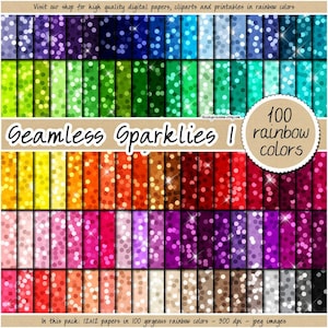SALE 100 naadloze confetti digitaal papier regenboog paillettenpatroon afdrukbare glinsterende achtergrond pastel glitter textuur partij plakboekpapier