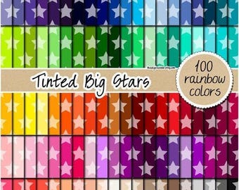 100 tinted star digital paper 4th of july clipart printable rainbow star pattern seamless christmas background pastel neutral bright dark