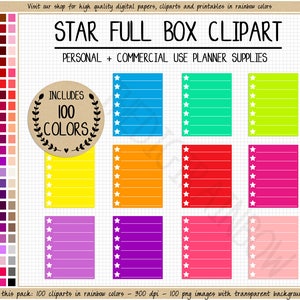 VENDA 100 adesivos de planejador de caixa cheia alinhados com lista de verificação, clipart de planejador de arco-íris, adesivo de planejador de caixa cheia para impressão para Erin Condren e outros