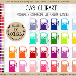 VERKOOP 100 GASPOMP clipart reisplanner stickers regenboog autostickers reizen pictogram voertuig clipart motorolie gas wijzigen auto graphics reis