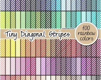 100 NAADLOZE diagonale streep digitaal papier regenboog plakboekpapier gestreept patroon afdrukbaar pastel clipart 12 x 12 achtergrond tegelbaar
