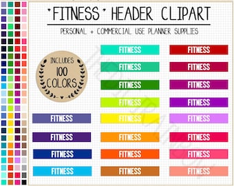 WYPRZEDAŻ 100 NAKLEJEK NA PLANER FITNESS Naklejka na planer ćwiczeń Naklejka na odchudzanie Naklejki do druku Erin Condren MAMBI Planer Cliparty do użytku komercyjnego