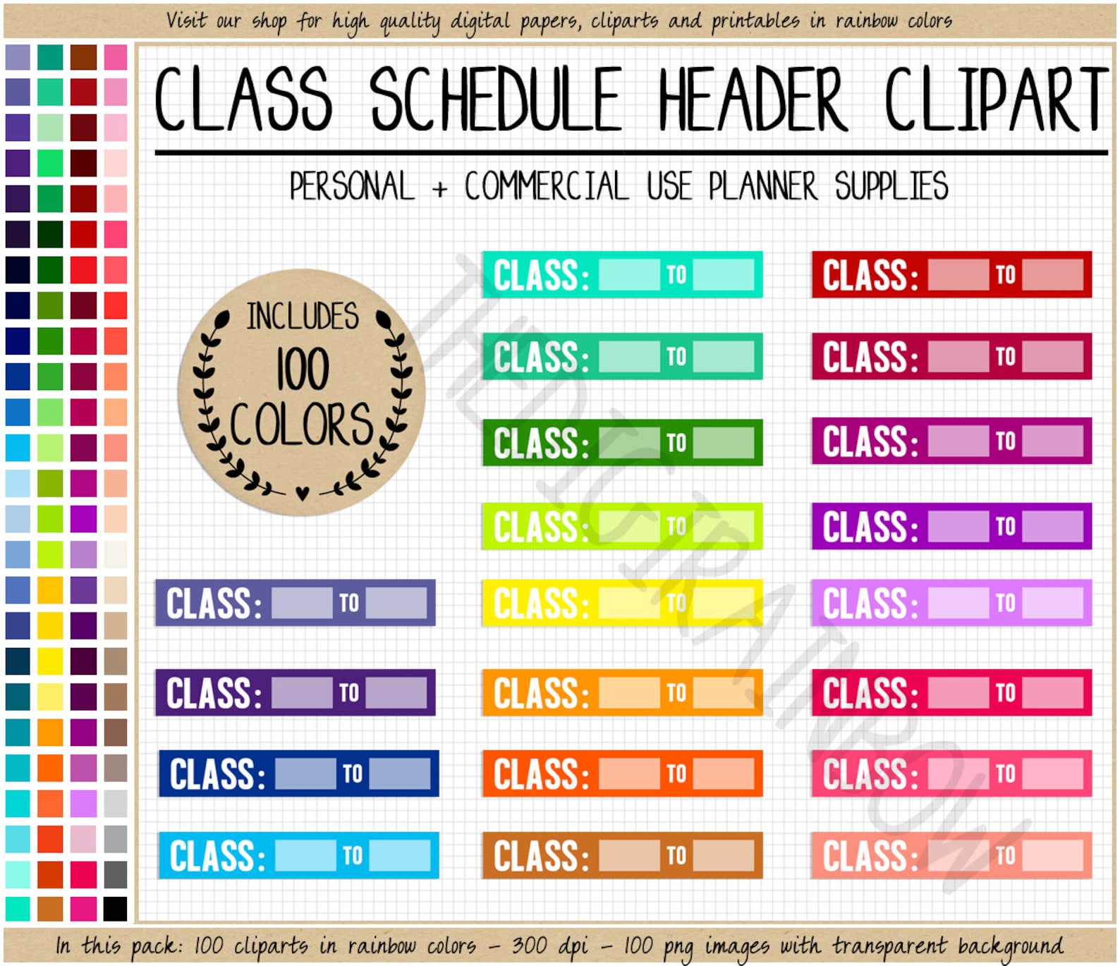 SALE 100 CLASS SCHEDULE clipart график работы наклейка школы 1 - изображени...