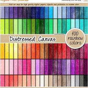 VENTE 100 toile peinte en détresse papier numérique minable arc-en-ciel kit de scrapbooking modèle imprimable 12 x 12 couleurs foncées lumineuses neutres pastel