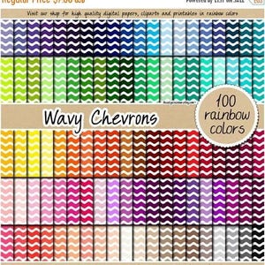 100 wave digital paper rainbow chevron digital paper nautical pattern 12x12 scrapbook paper chevron planner sticker pastel chevron prin image 1