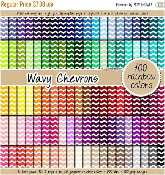 100 wave digital paper rainbow chevron digital paper nautical pattern 12x12 scrapbook paper chevron planner sticker pastel chevron prin