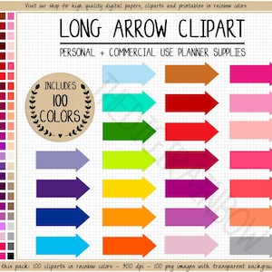 SALE 100 ARROW clipart arrow planner stickers functional printable planner stickers Erin Condren Kikki K Filofax rainbow planner cliparts