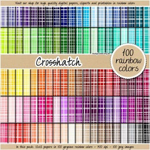 Papel digital de trama cruzada, 100 unidades, papel digital de tela, patrón de scrapbooking digital arcoíris, impresión de trama cruzada, 12 x 12, pastel, neutro, brillante, oscuro