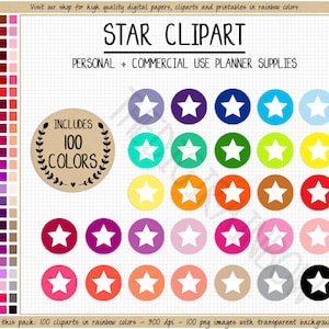 VENDA 100 adesivos de estrela arco-íris clipart estrela ícone estrela planejador adesivos estrelas coloridas Erin Condren estrela para impressão adesivo Happy Planner