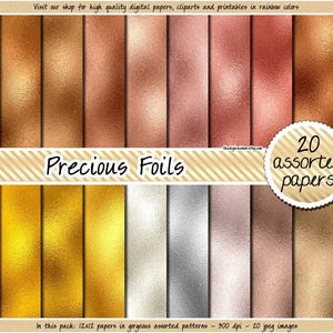 OFERTA Papel digital laminado, papel digital oro rosa, papel digital metálico arcoíris, clipart laminado, textura laminada dorada, fondo plateado, papel cobre