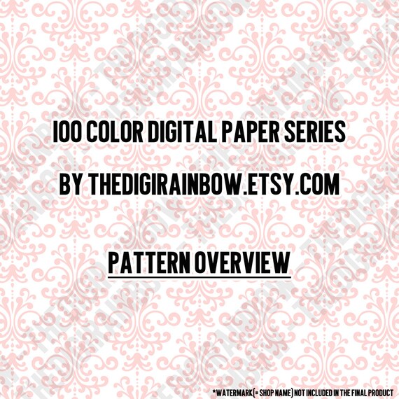 SALE 100 heart damask digital papers rainbow elegant romantic girly scrapbooking kit pattern printable 12x12 pastel neutral bright dark
